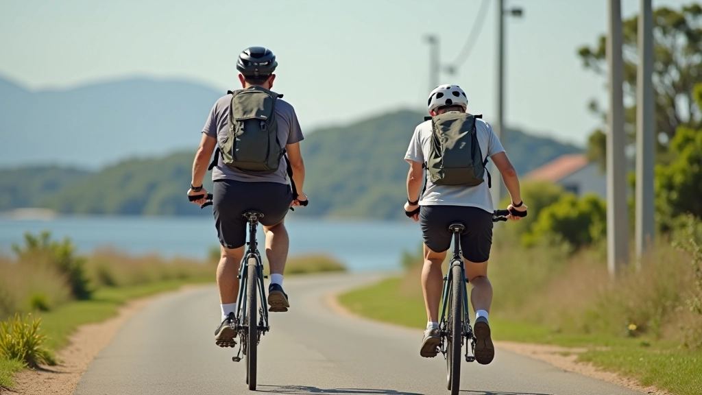 Equipo de seguridad en bicicleta para adultos mayores en ruta