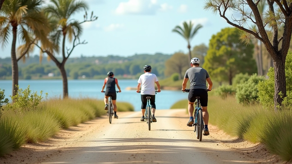 Inicio de la ruta básica en Piñones con ciclistas preparándose para comenzar