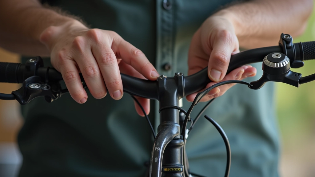 Manos trabajando en mantenimiento de bicicleta con herramientas