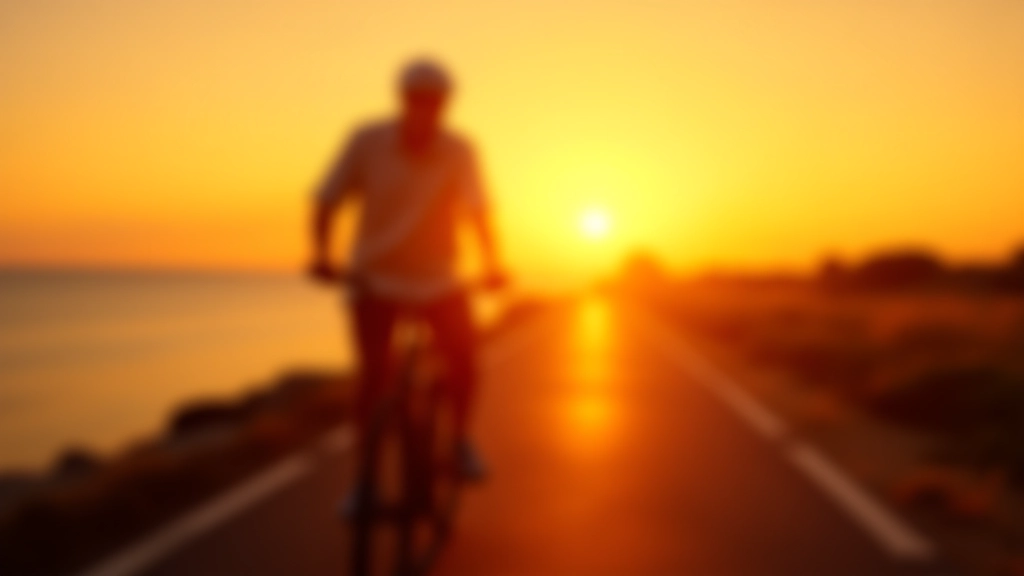 Ciclista disfrutando del atardecer en la ciclovía